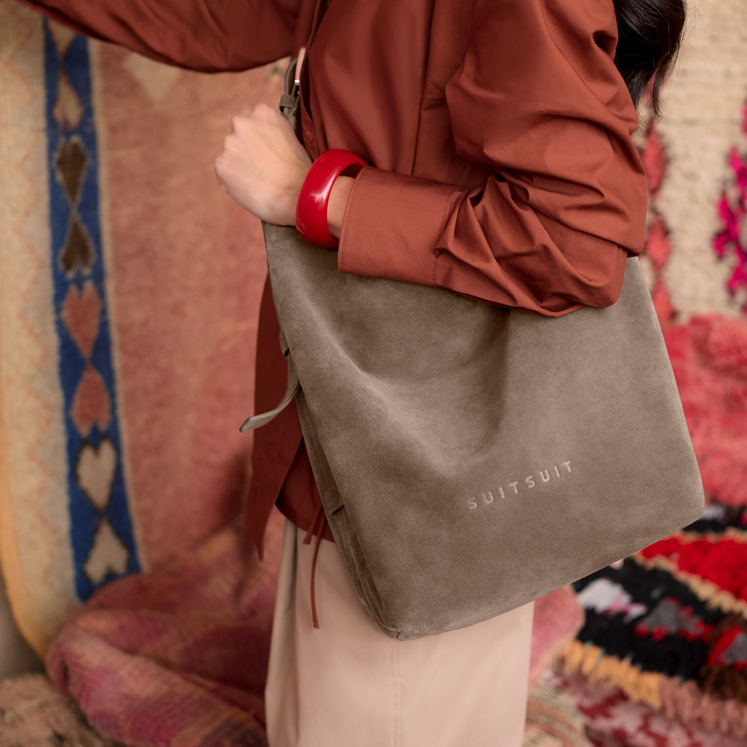 Serenity - Moon Stone - Slouchy Bag (Suede)