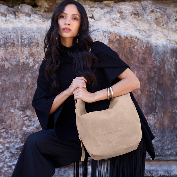 Serenity - Sandy Brown - Slouchy Bag (Suede)